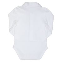 Langarm Baby-Body "Polo" in Weiß. Taufhemd für Baby Taufe von GYMP