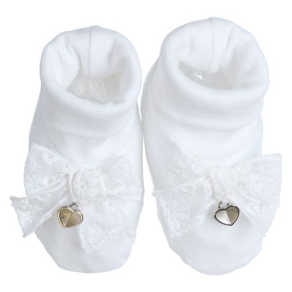 Baby-Schuhe Astrid in Weiß, perfekt zur Mädchen oder Jungen Taufe, Krabbelschuhe von Gymp 