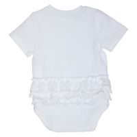 Baby-Body Bella in Weiß -- perfekt für Baby Mädchen Taufe - Rüschenbody von GYMP 