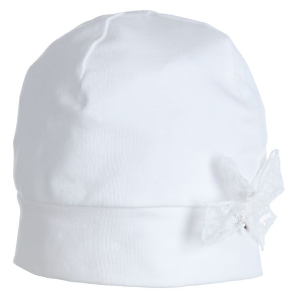 Unisex Baby-Hut Cilia in Weiß, Baby-Mütze für Taufe von GYMP 