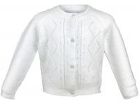 Taufjacke Strickjacke für Baby Mädchen in Creme Weiß. Jacke zur Taufe von GYMP 