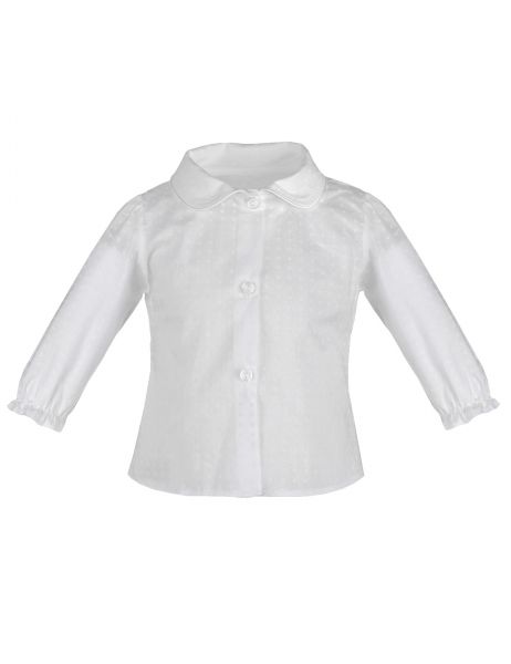 Baby-Bluse unisex in Weiß aus Baumwolle für Mädchen und Jungen Taufe