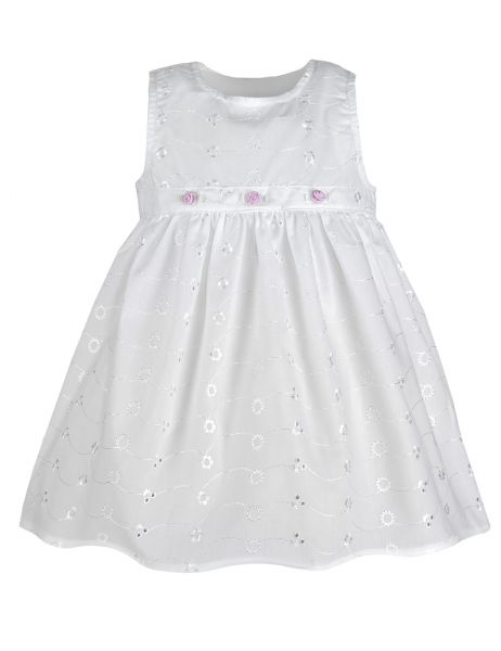 Das kurze Taufkleid "Roselle" ist ein weißer Traum für eine Baby Mädchen Taufe!