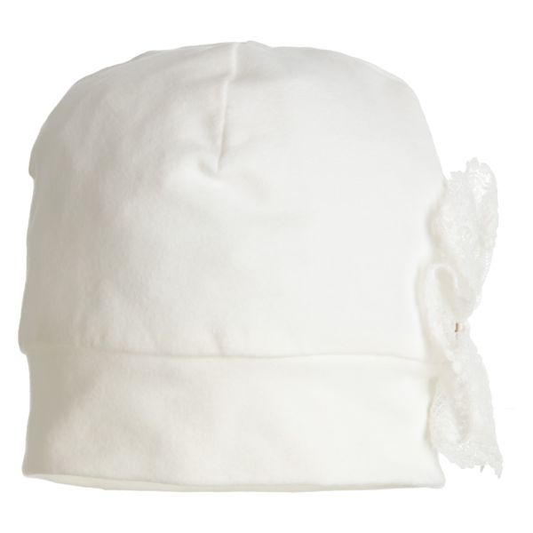 Festlicher Baby-Hut Selin in Vollweiß oder Ecru, Baby-Mütze für Mädchen Taufe von GYMP 