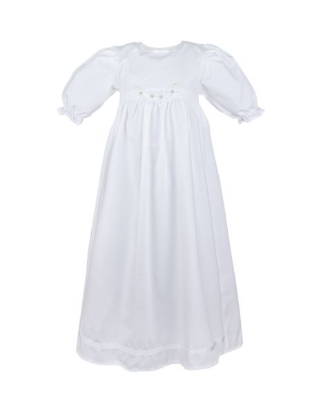 Langes Taufkleid in Weiß "Miani" ist für Mädchen und Jungen Taufe geeignet - Taufdirndl von Carlina