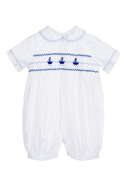 Taufanzug Prinz George in Weiß-Blau, perfekt für Jungen Sommer-Taufe - Annafie Baby-Strampler